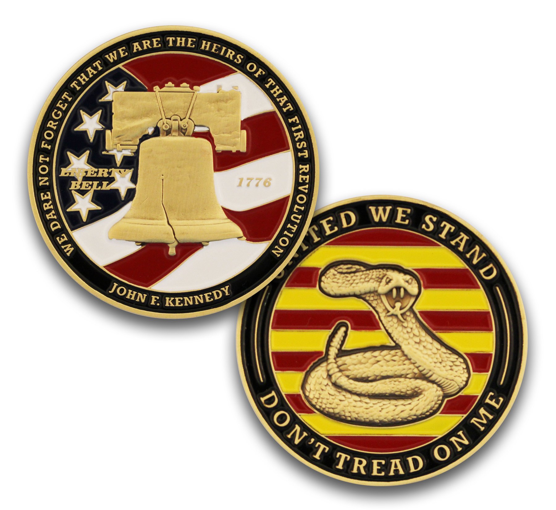 Don't Tread on Me - Liberty Bell Challenge Coin! Military Challenge Coin collectable.