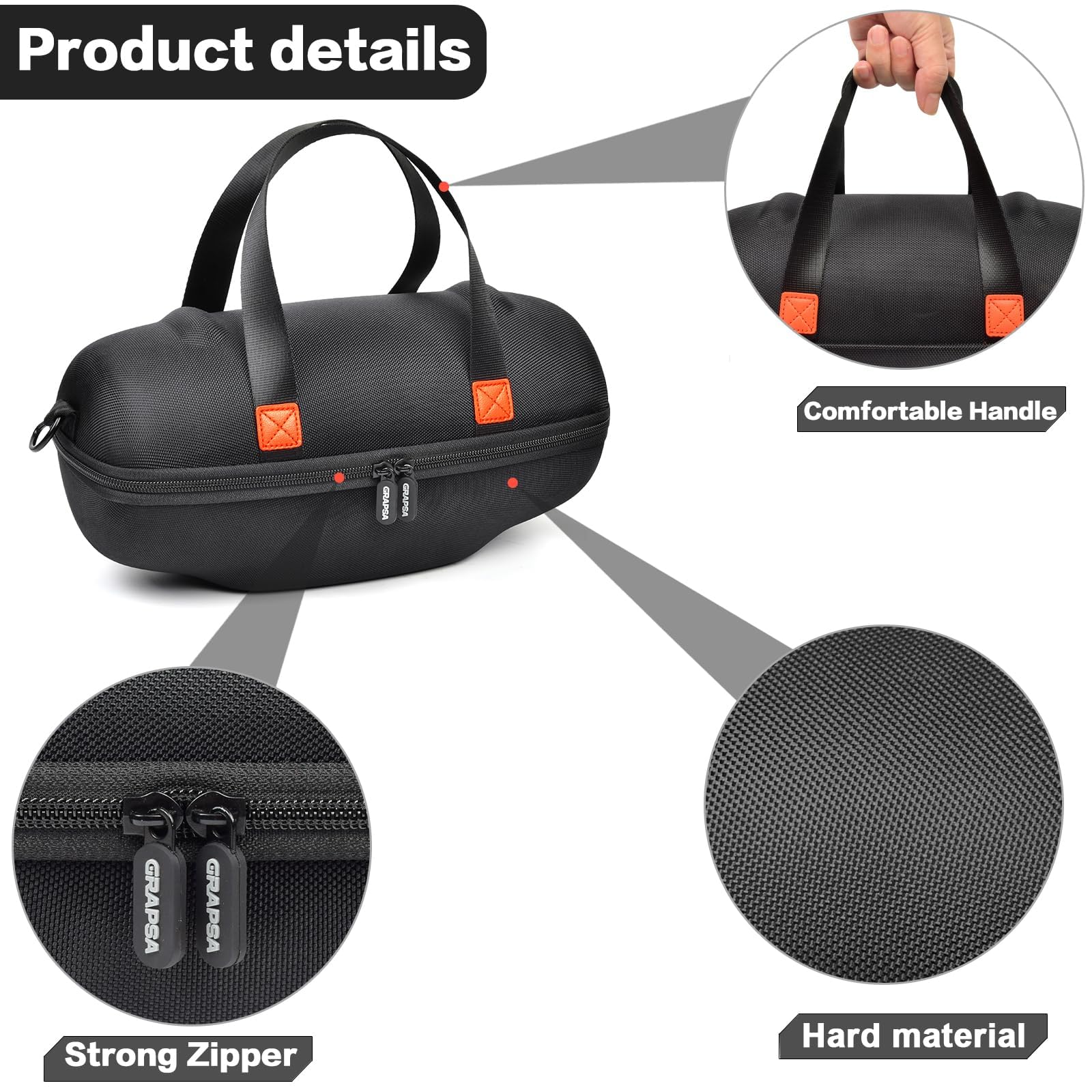 Etui kompatybilne z JBL Xtreme 4/Xtreme 3 Music Box, przenośny pokrowiec na głośnik Bluetooth z uchwytem na akcesoria (tylko pudełko)