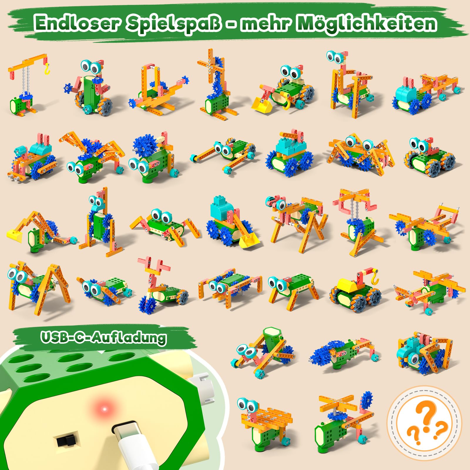 Technic Roboter Bauspielzeug Bausatz ab 6+, 33+ IN 1 RC Roboter und Auto | 150PCS, STEM Ferngesteuert Robot Bausatz Kinder, RC Programmierbar Spielzeug Geschenk ab 6 7 8 9 10 11 12 Jahre Jungen