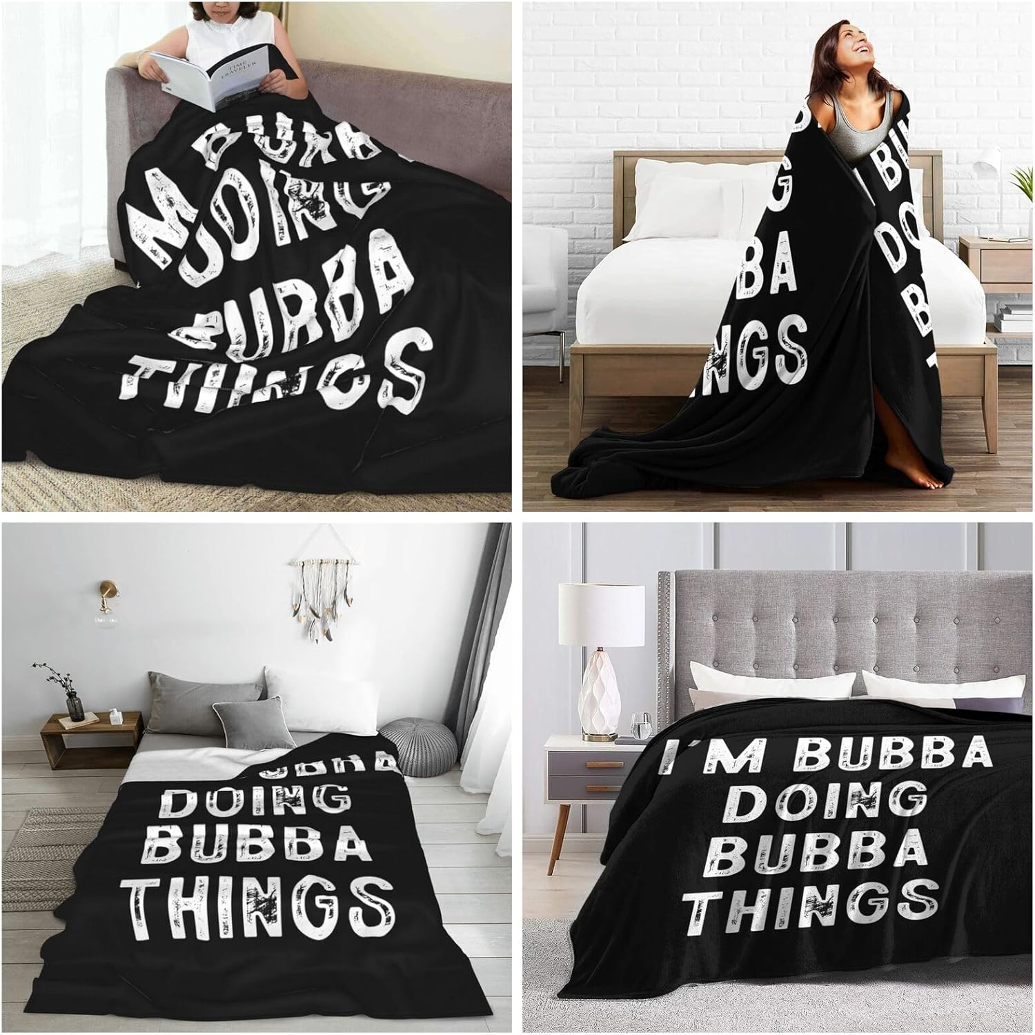 I'm Bubba Doing Bubba Things Throw Warm Cozy Soft Lightweight Flannel Fleece Blanket for Bedroom Sofa Room Decorative,60"X50"