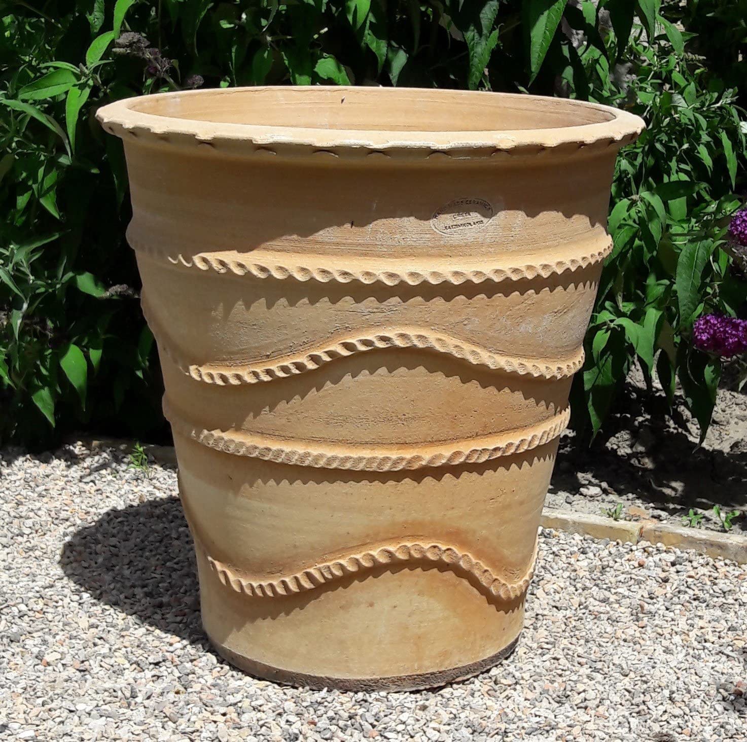 Palatina Werkstatt Vaso da fiori alto di Creta, 50 cm, in terracotta, resistente al gelo, per piantare acanto, 50 cm