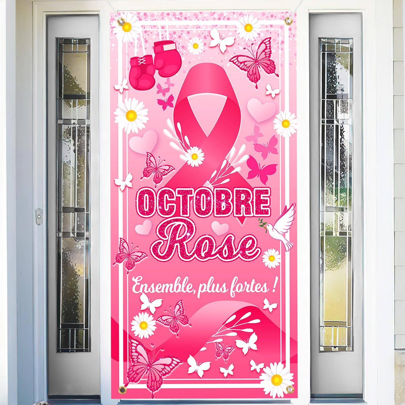 Français Octobre Rose Porte Bannière Pour Octobre Rose