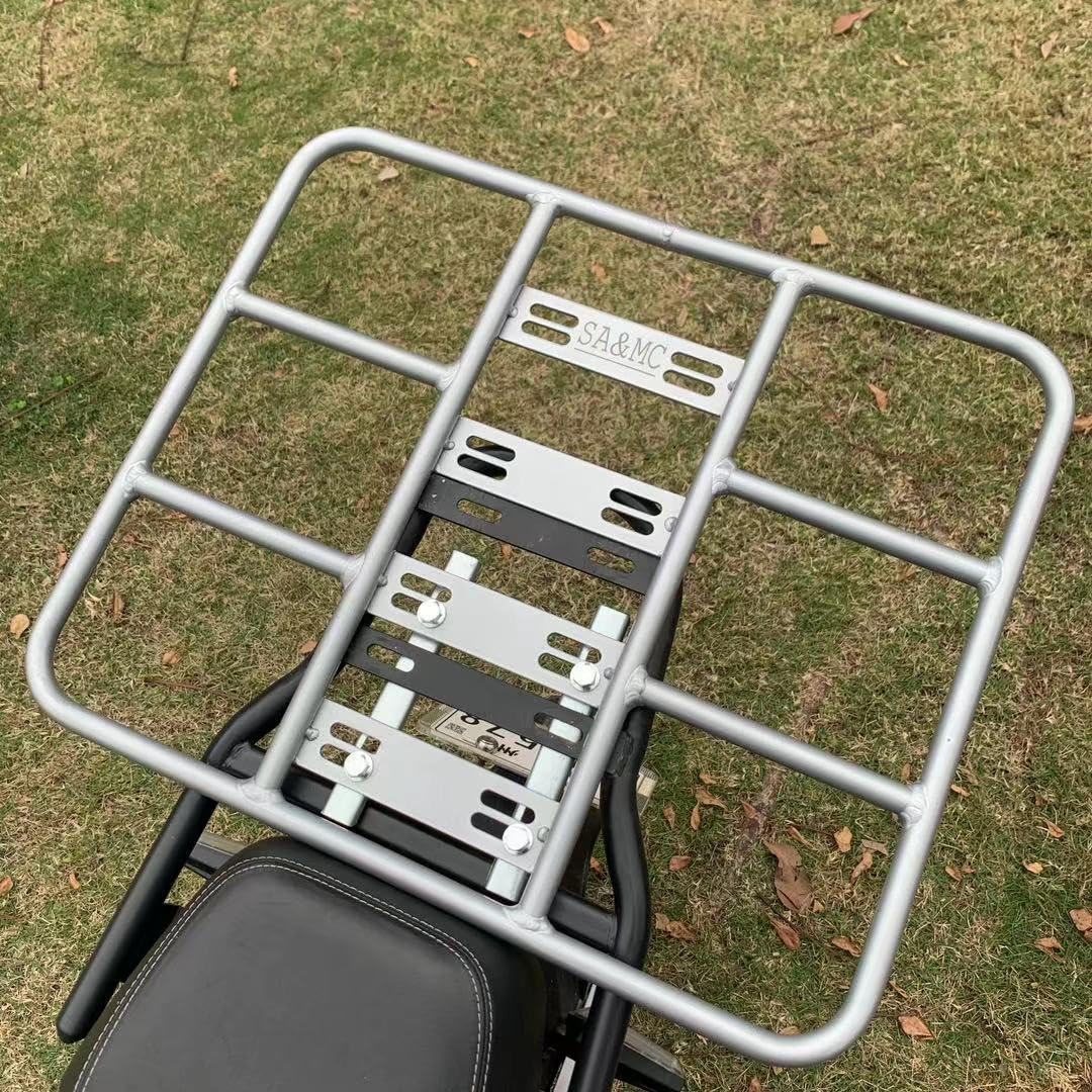 SAMC Motorcycle Bike Aluminium Rack for Top Box Food Delivery Bag Food Delivery Drivers (Rack-B)