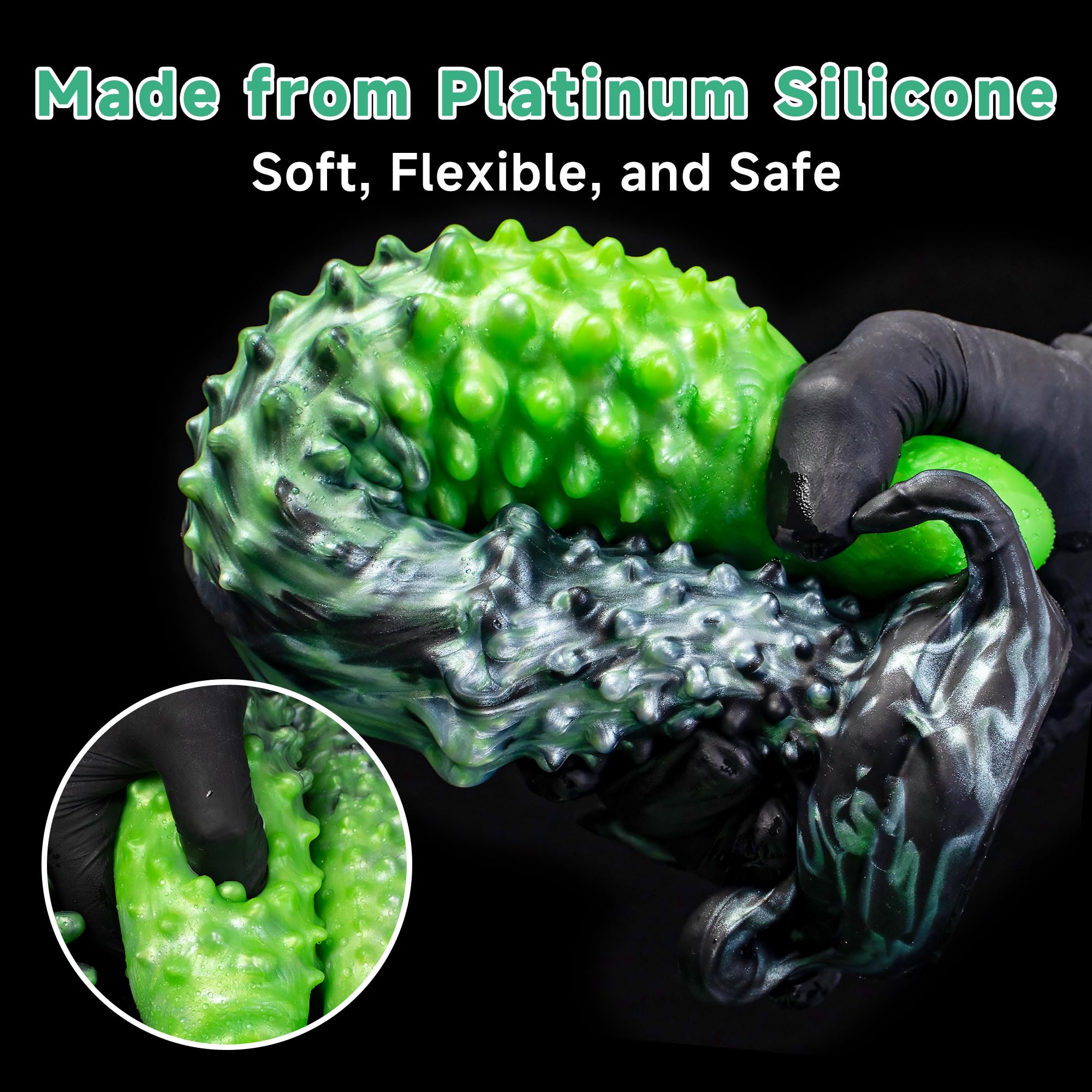 Devil Tentacle Fantasy Dildo - Plug anale in silicone liquido con forte ventosa per stimolazione del punto G per uomini e donne, giocattolo sessuale impermeabile, vibratore unisex (A107L-LH)