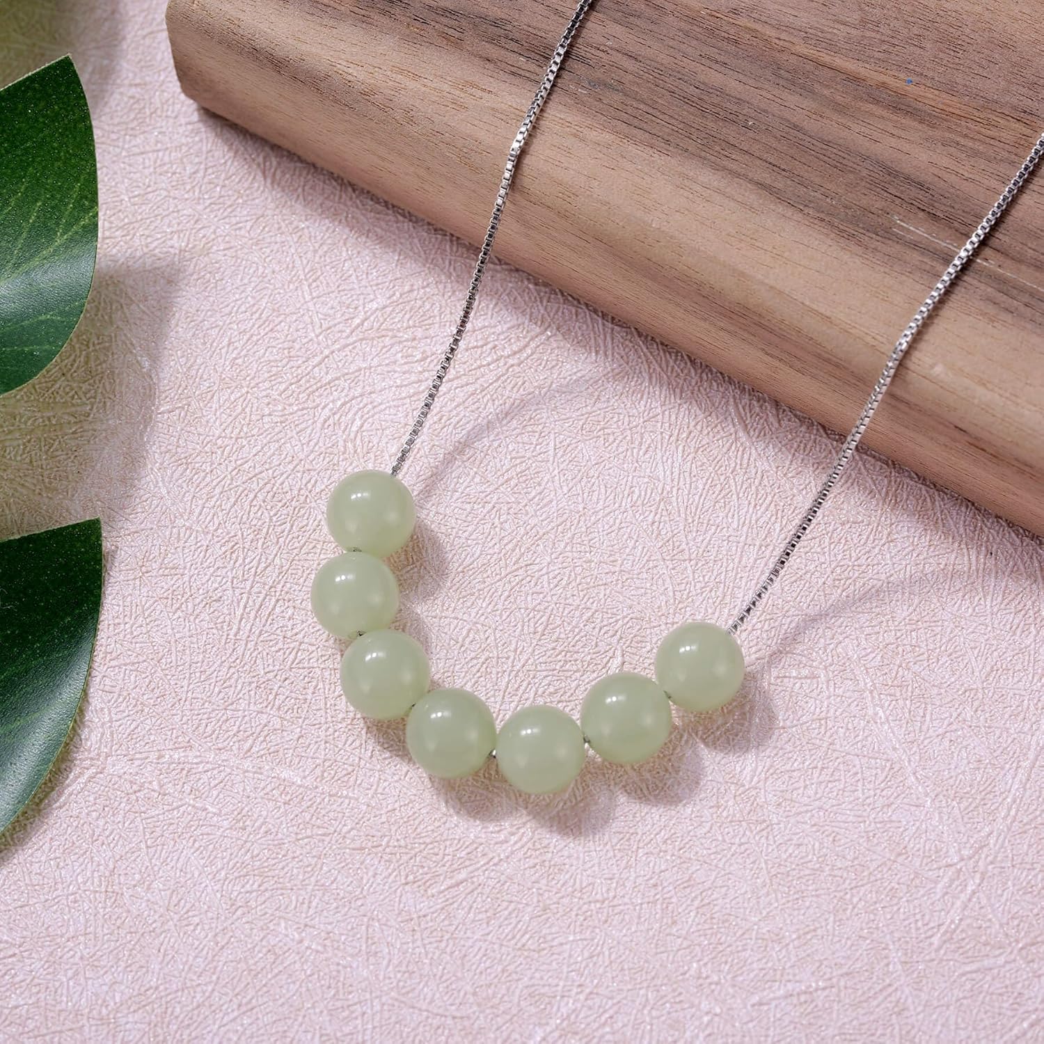 Aesnefe Birthday Gifts for Women, Green Jade Bead Necklace, 40th 50th 60th 70th Birthday Necklace for Her, 4 5 6 7 Decade Necklace - Image 3