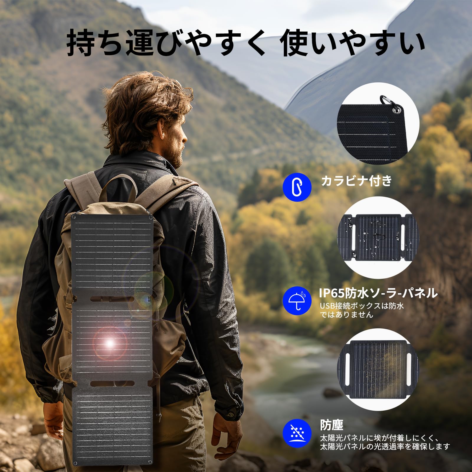 Amazon | TALLPOWER 30Wソーラーパネル 折りたたみ式 携帯電話ソーラー 