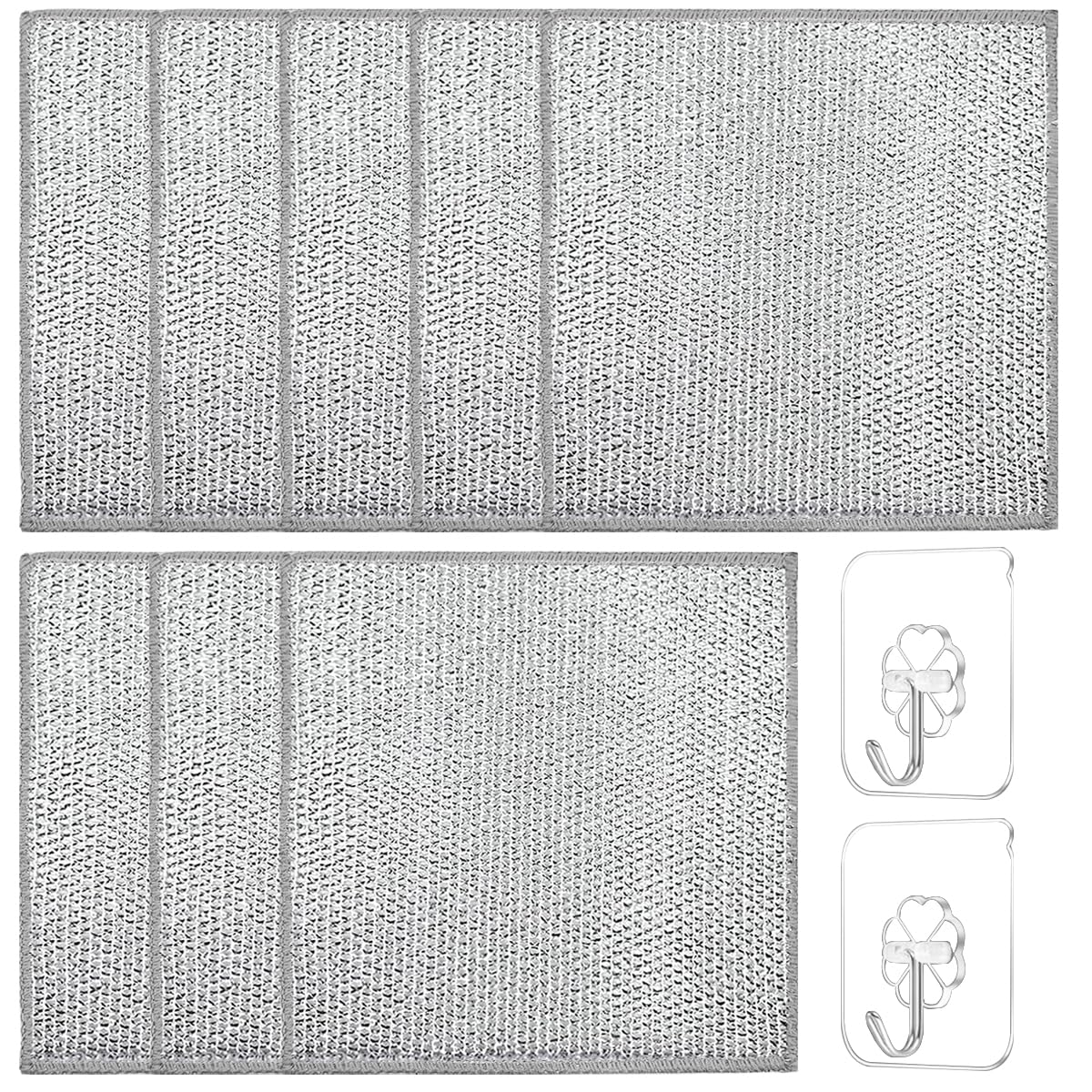 YuCool8 Pcs Double Layer Wire Dishwashing Cloths Non-Scratch Wire Dishwashing Rags for Wet and Dry,Multifunctional Wire Dish Cloth Lint Free Duster Cloth for Kitchen Dish Sink Stove Top