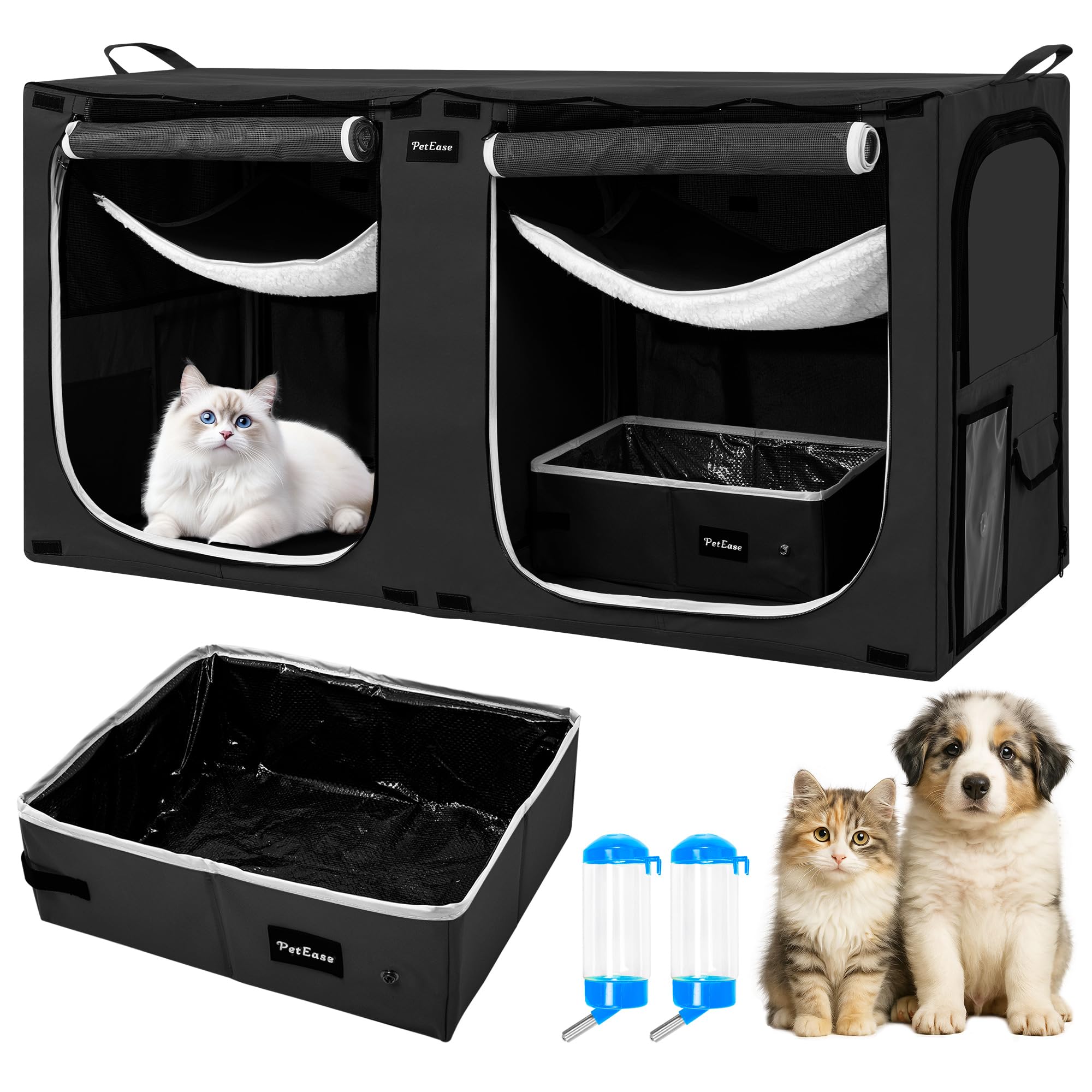 Amazon.com : Huge Sapce Double Compartment Cat Travel Carrier with