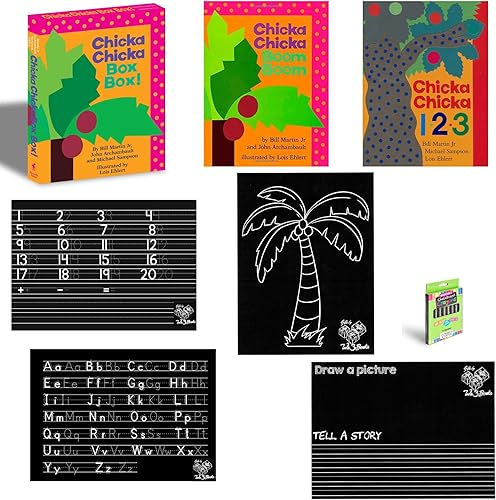 Chicka Chicka Boom Boom and Chicka Chicka Chicka 1 2 3 por Bill Martin Jr, Manteles individuales de viaje personalizados de 9 x 12 pulgadas con