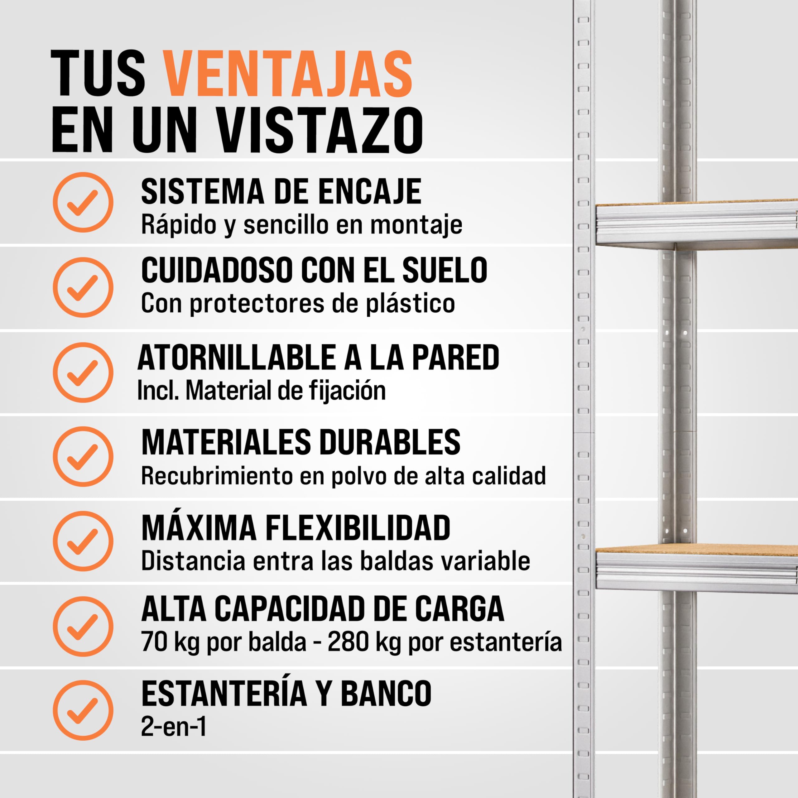 Monzana® Estanterías Almacenaje, Metálicas, 2 Unid., 170x75x30cm, 560kg, 4 Baldas, Cargas Pesadas, Trastero Organizador Taller Despensa