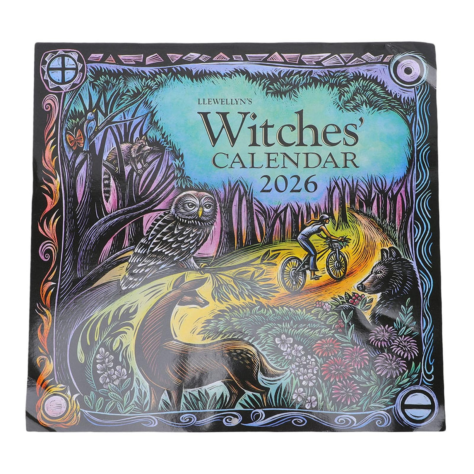Ejoyous 2026 Witches Calendar, Moon Phases New Full Moons Astrological Guidance Spells Rituals Tree Months, with Sturdy Binding Coated Paper, for Mystical Arts Home Decor