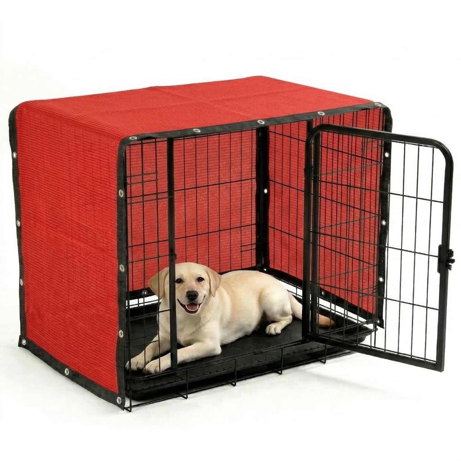 ShadeMart Dog Crate Shade Cover 8' x 18' Red Breathable Mesh for Playpen