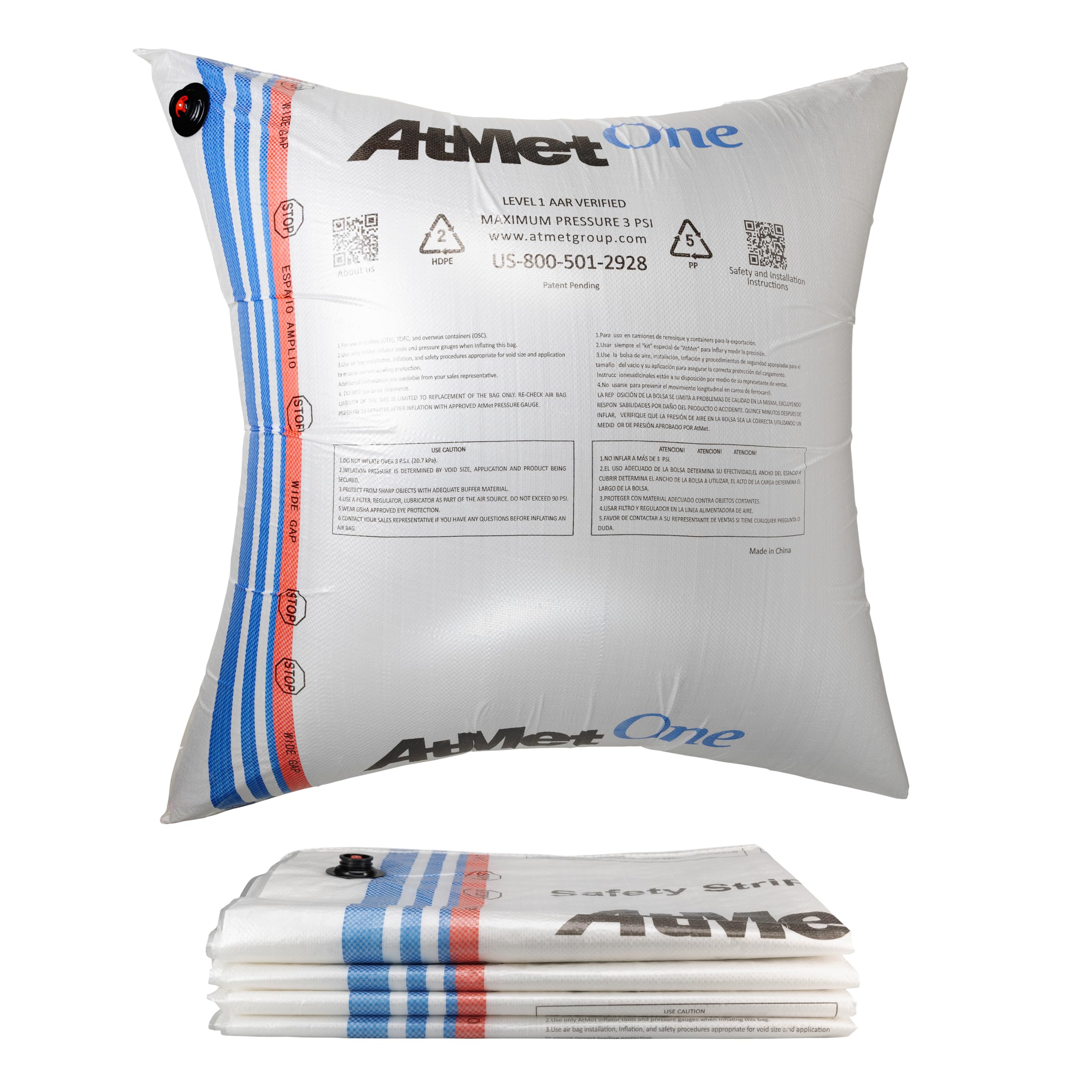 Dunnage Airbags 48" x 48", Pack of 5 - USA-Made Woven PP Dunnage Bags