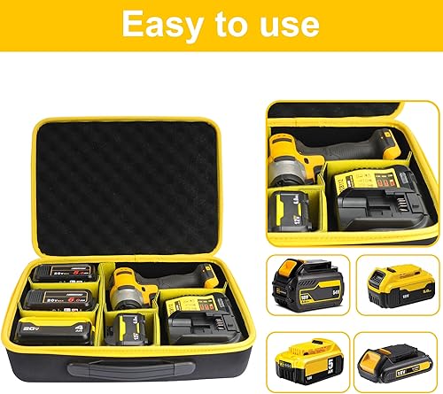Miniatura 5 de Paquete de 2 fundas impermeables para almacenamiento de batería, compatible con batería Dewalt, herramienta eléctrica y cargador de batería, con