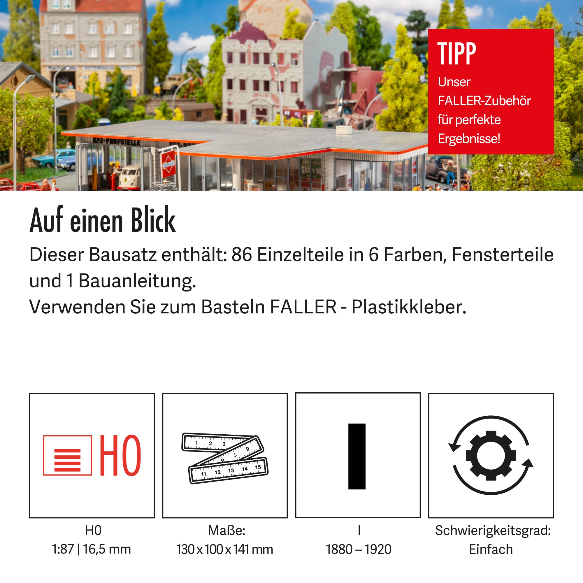 FALLER 130268 - Ländliches Feuerwehrhaus, 13.9 x 3.7 x 22.4 cm