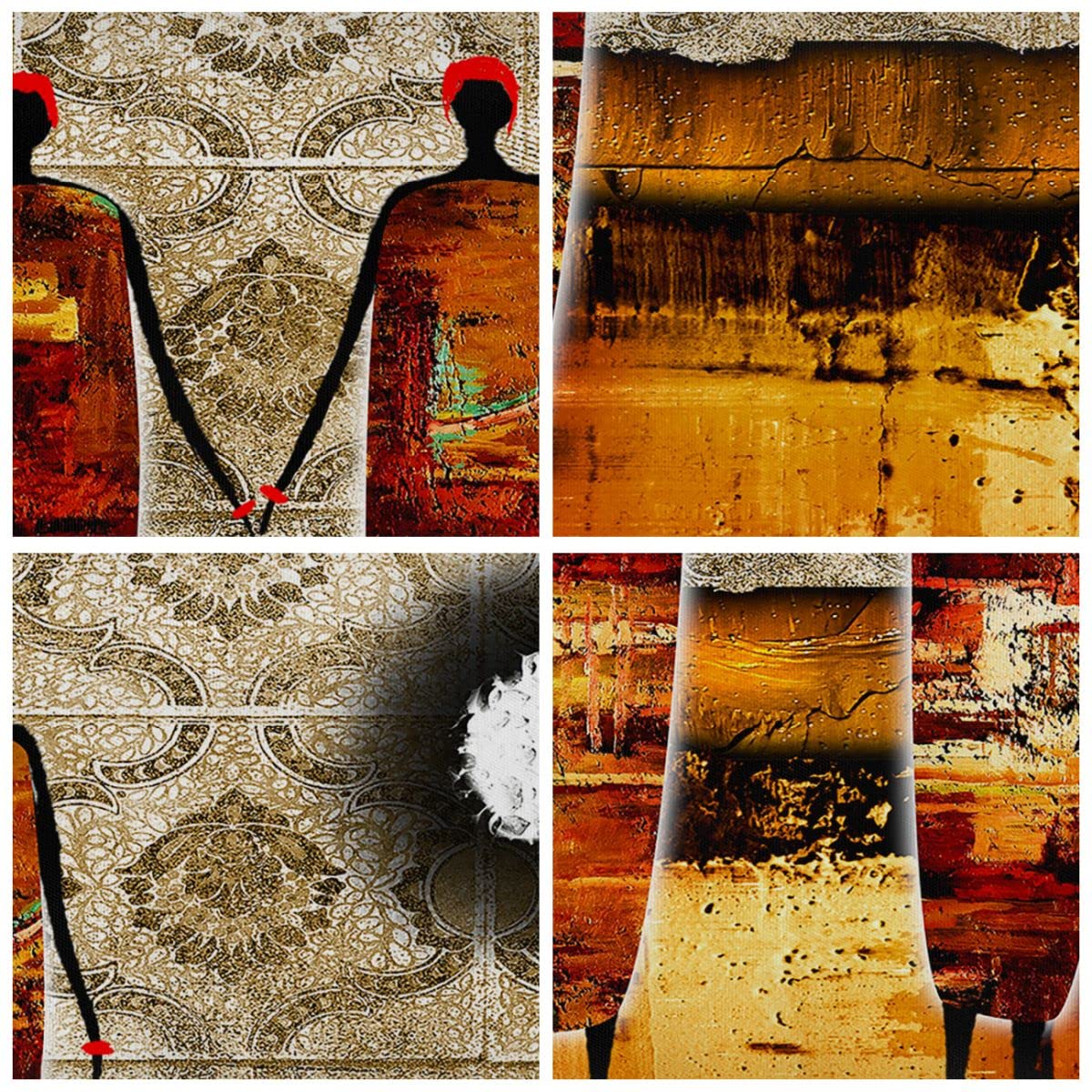 Lienzos Decorativos 100x40cm Cuadro Sobre Lienzo Moderno Pareja Africa Desierto Folklore Grande Dormitorio Cocina Cuadros Pared Imágenes Cuadros Decoracion Salon Wall Art Prints Decor AB100x40-0659