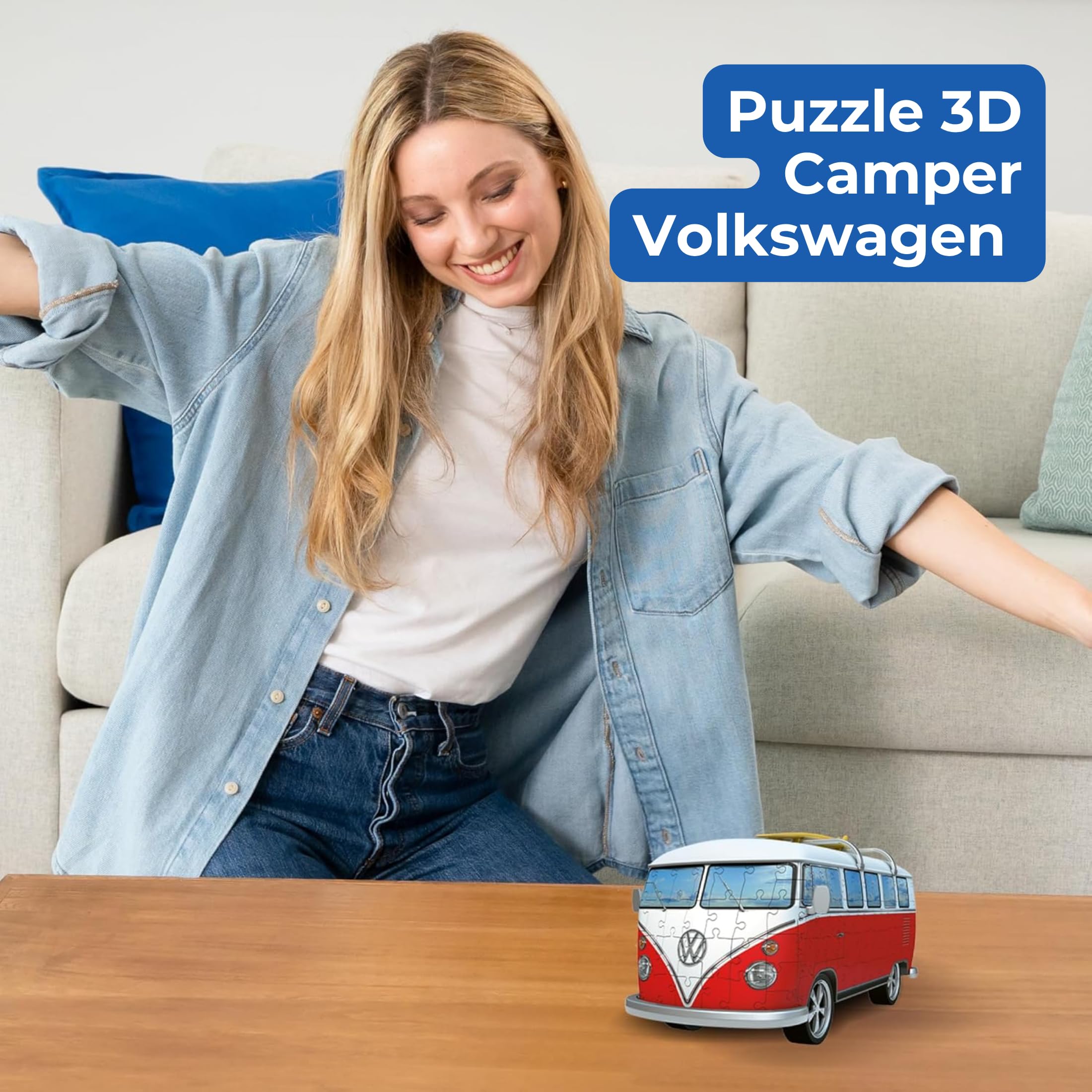 Ravensburger - Puzzle 3D Camper Volkswagen, Maqueta 187 Piezas