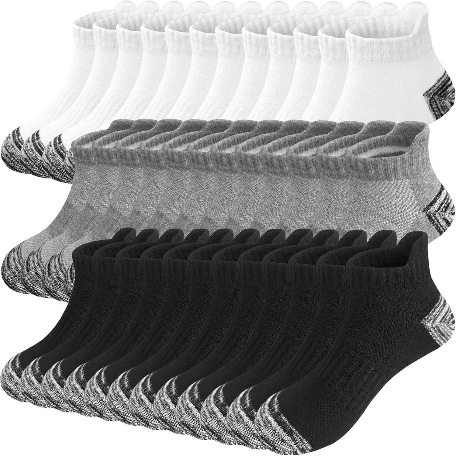 Bemeol Boys Socks 18 Pairs Boys Ankle Running Athletic Low Cut Cotton Short Sports Socks For Kids 4-6 6-8 8-10 Years Old