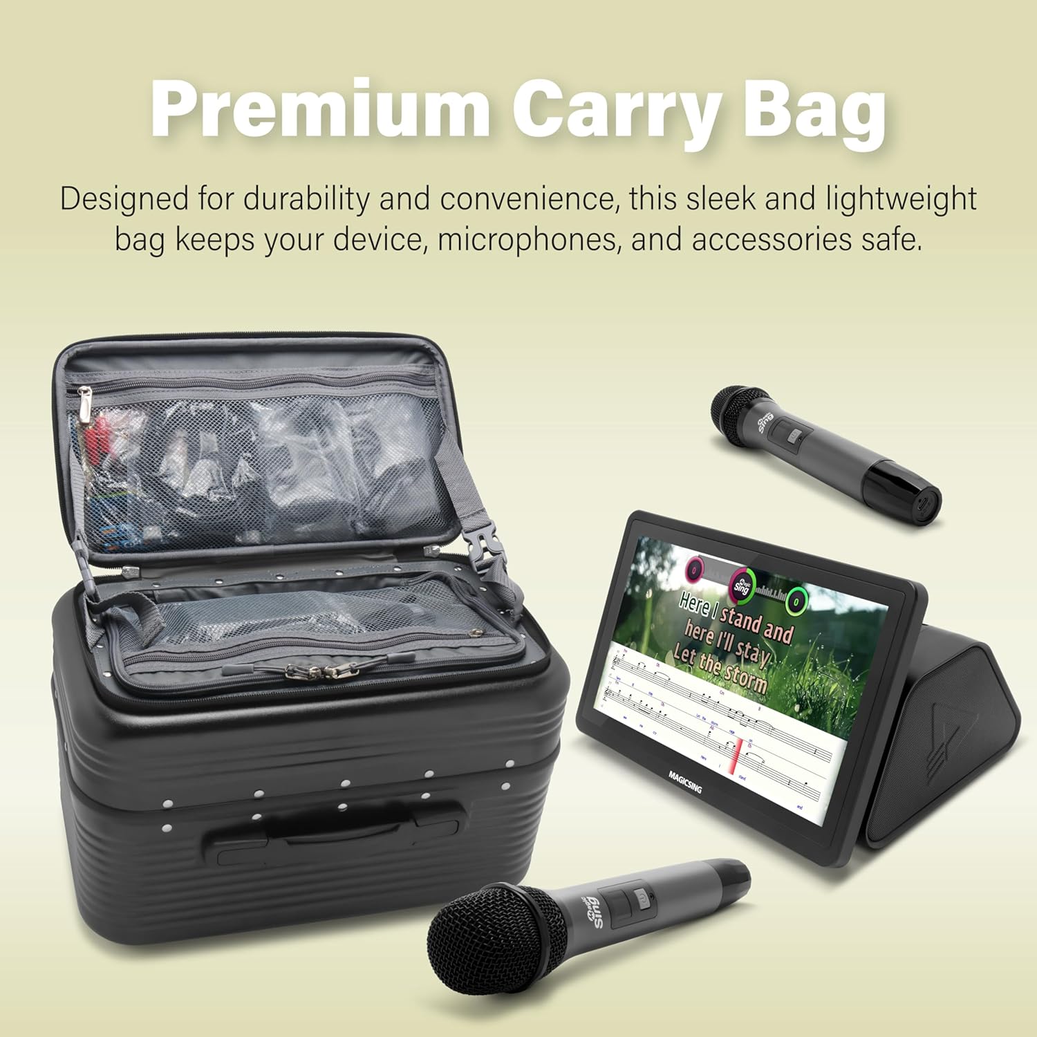 Magic Sing Karaoke System screen showing instrument settings