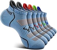 BULLIANT Men's Ankle Running Socks 6 Pairs - Moisture Wicking, Cushioned Arch Support for Running & Walking