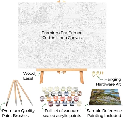 Miniatura 169 de Ledgebay - Pintura por número para adultos – Kits de pintura por números, pintura sin arrugas por números para adultos principiantes, 12 x 16