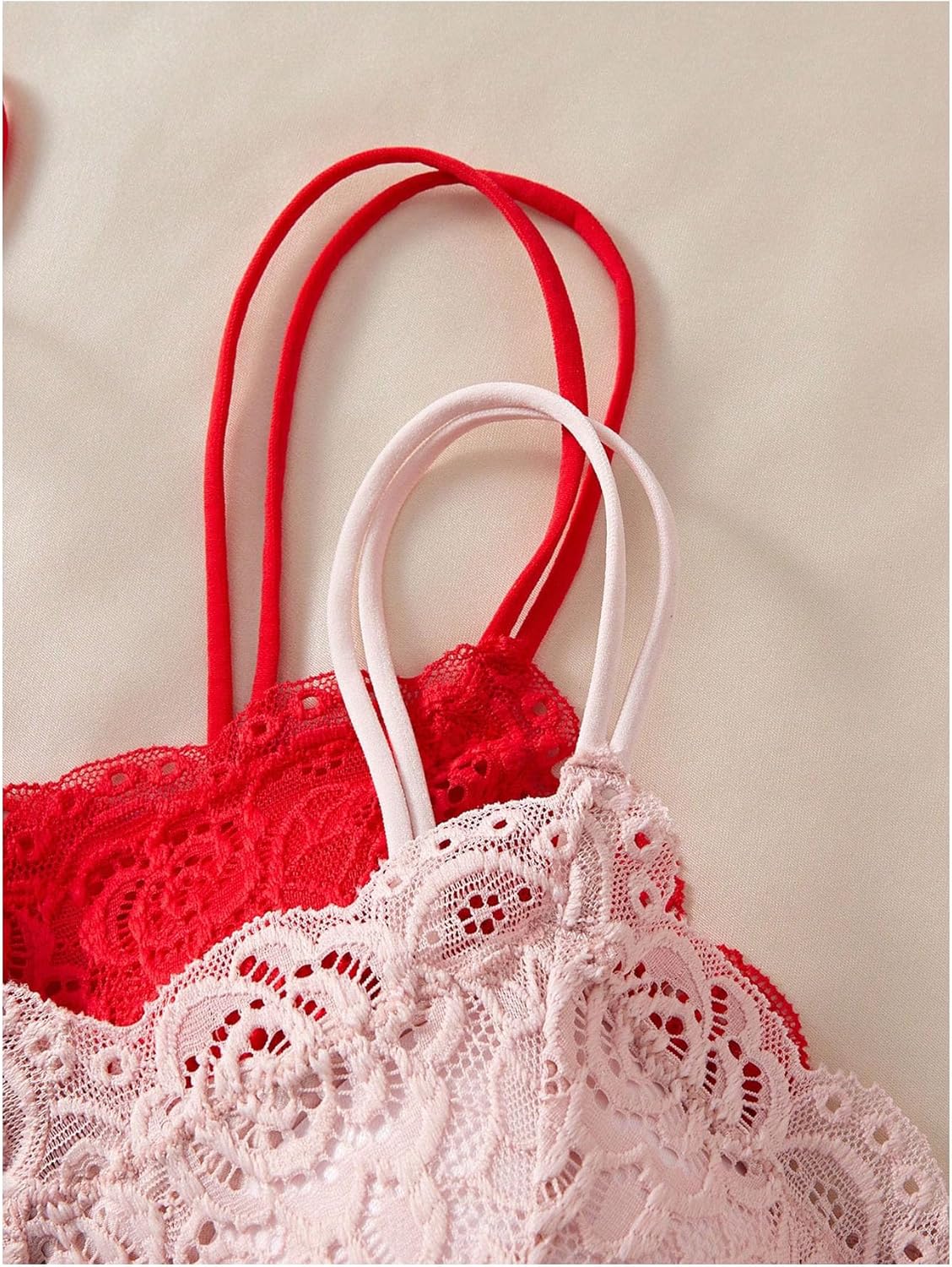 Verdusa Women's Lingerie Sets 6 Piece Lace Bow Floral Underwear Bras Wireless Padded Bra and Panty Set - Image 4