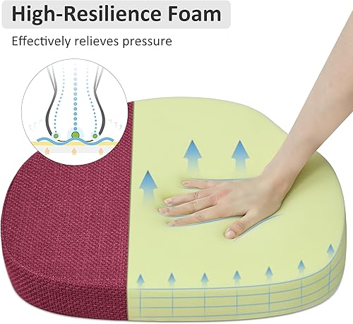 Miniatura 2 de Shinnwa Windsor - Juego de 4 cojines para sillas de comedor, cojines de asiento de alta resistencia para sillas de cocina con lazos y funda