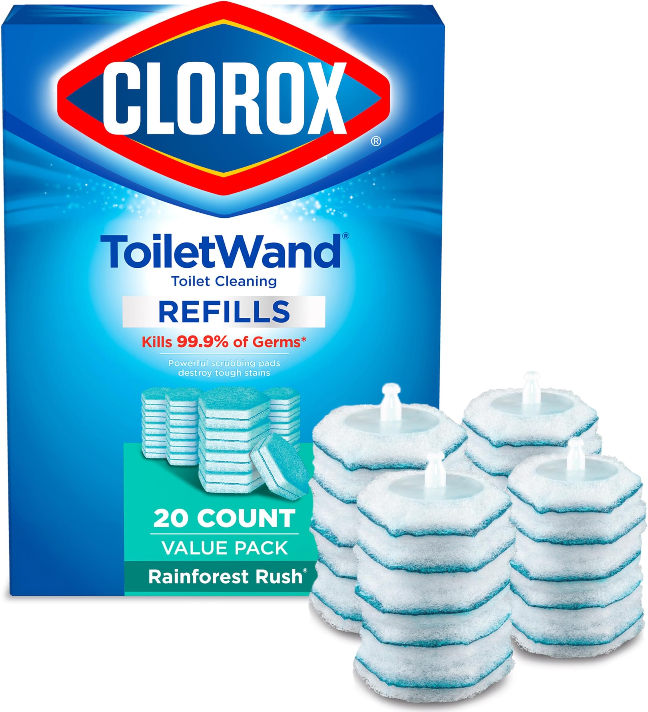 - ToiletWand Toilet Cleaner Refills, Toilet brush, Rainforest Rush, 20 Count
