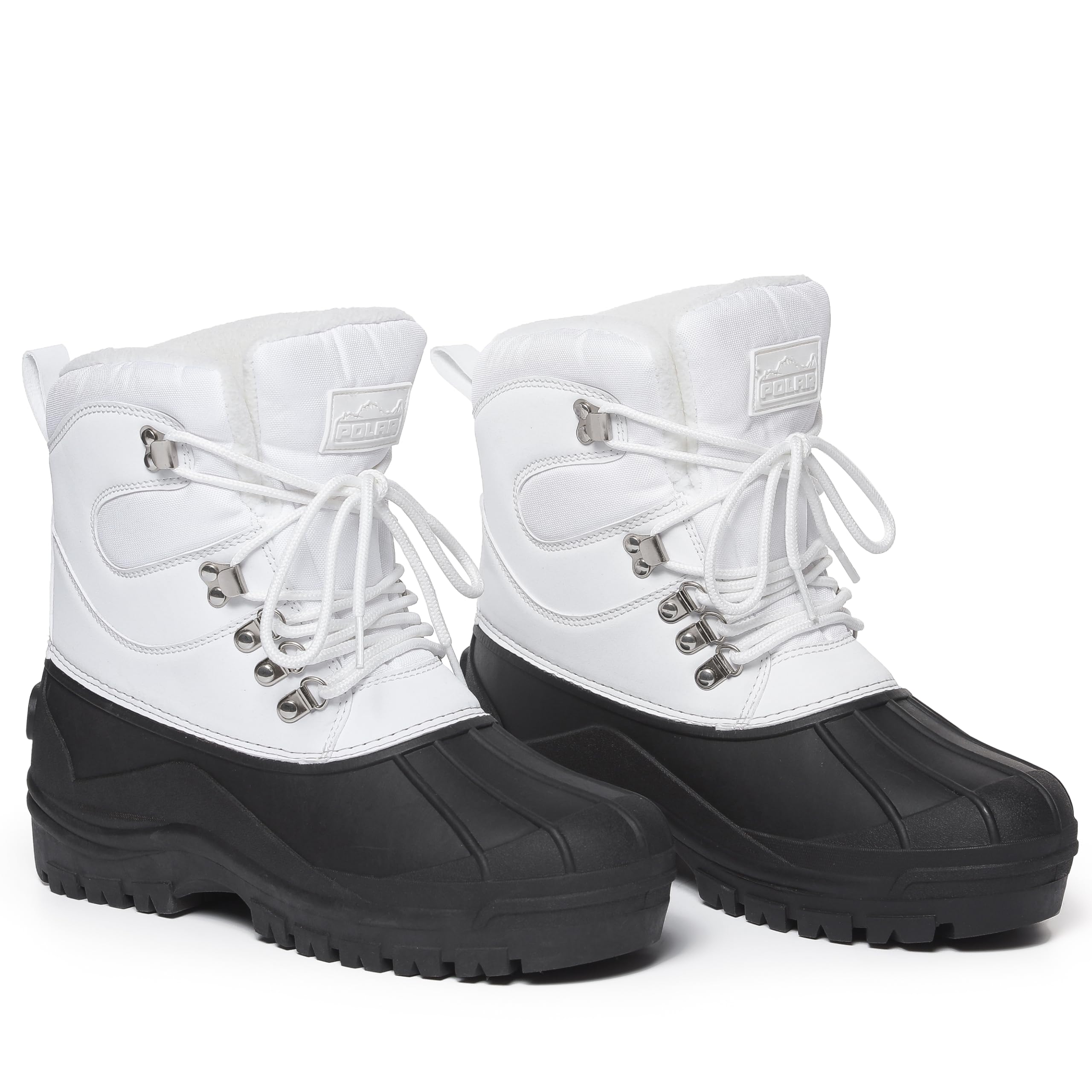 Polar Mens Short Nylon Mesh With Overlay Duck Waterproof Sole Lace Up Winter Snow Boots - UK11/EU45