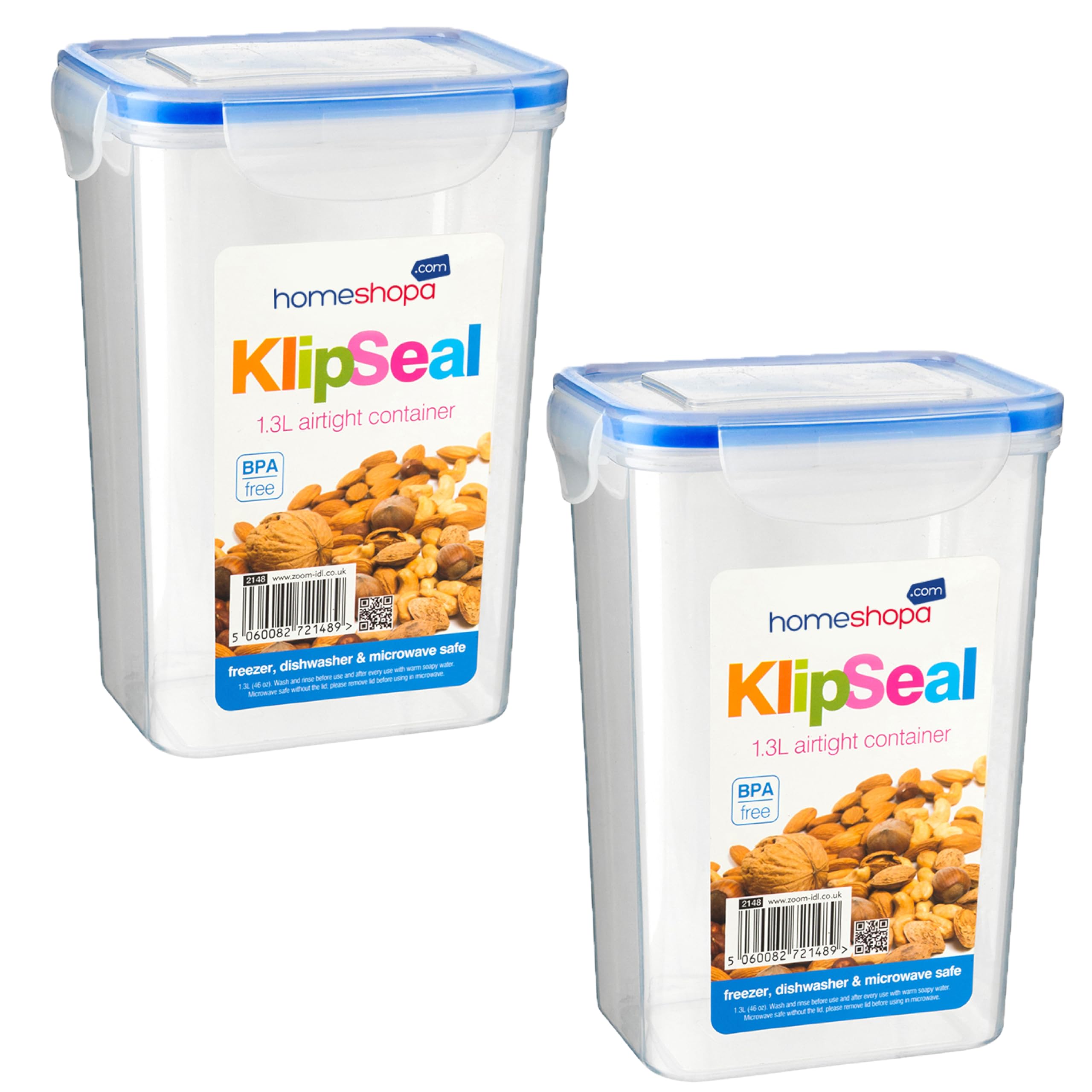 Homeshopa.com 2 Pack Homeshopa Airtight Food Storage Container Set, Kitchen & Pantry Organization, Bpa-Free, Plastic Canisters With Durable Lids For Rice Cereal Oats Flour Sugar