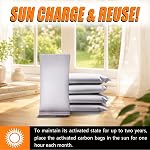 Coconut Shell Charcoal Air Purifying Bags 50g, Removes Odors and Moisture, Nature Fresh Air Purifier Bags, Odor Eliminator for Home, Car, Pets, Bathroom, Basement