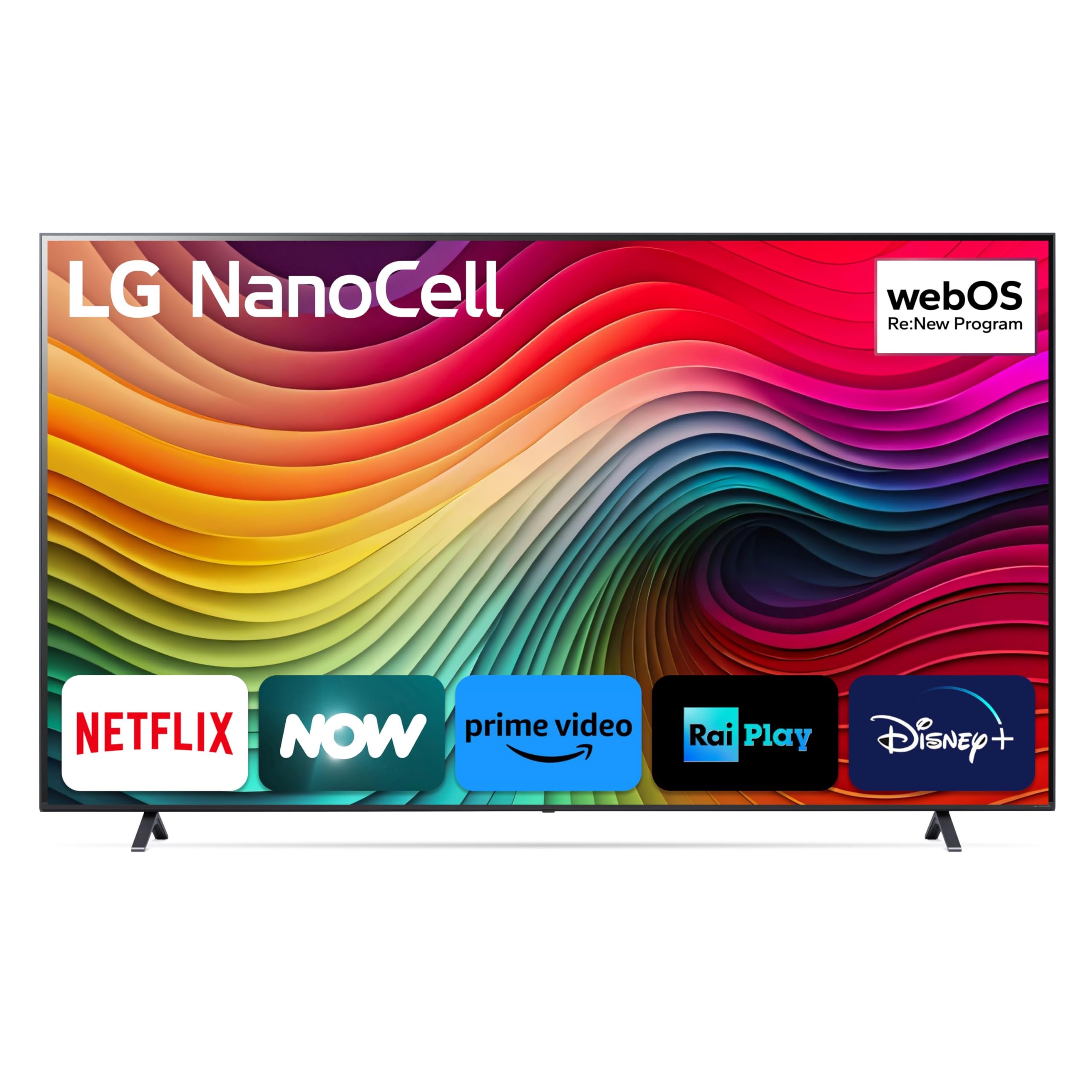 LG NanoCell 86'', Serie 81 2024, 86NANO81T6A, Smart TV 4K, Processore α5 Gen7, 20W, 3 HDMI, Filmmaker Mode, Game Optimizer, Alexa, Wi-Fi, webOS 24, Telecomando puntatore, Ashed Blue 2024 NANO81 "86