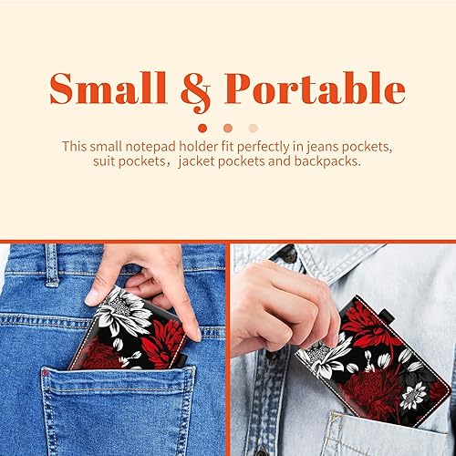 Miniatura 62 de Juego de 4 soportes para bloc de notas de tamaño de bolsillo, de piel sintética, mini bloc de notas con 2 bloc de notas pequeños y lápiz capacitivo