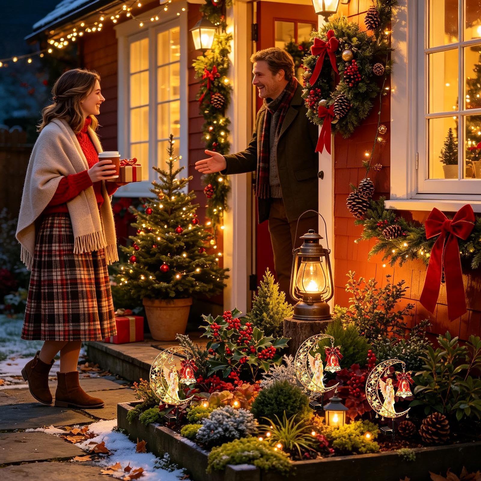 Générique Lampade Solare Outdoor Natale Decorazione Resina Impermeabile