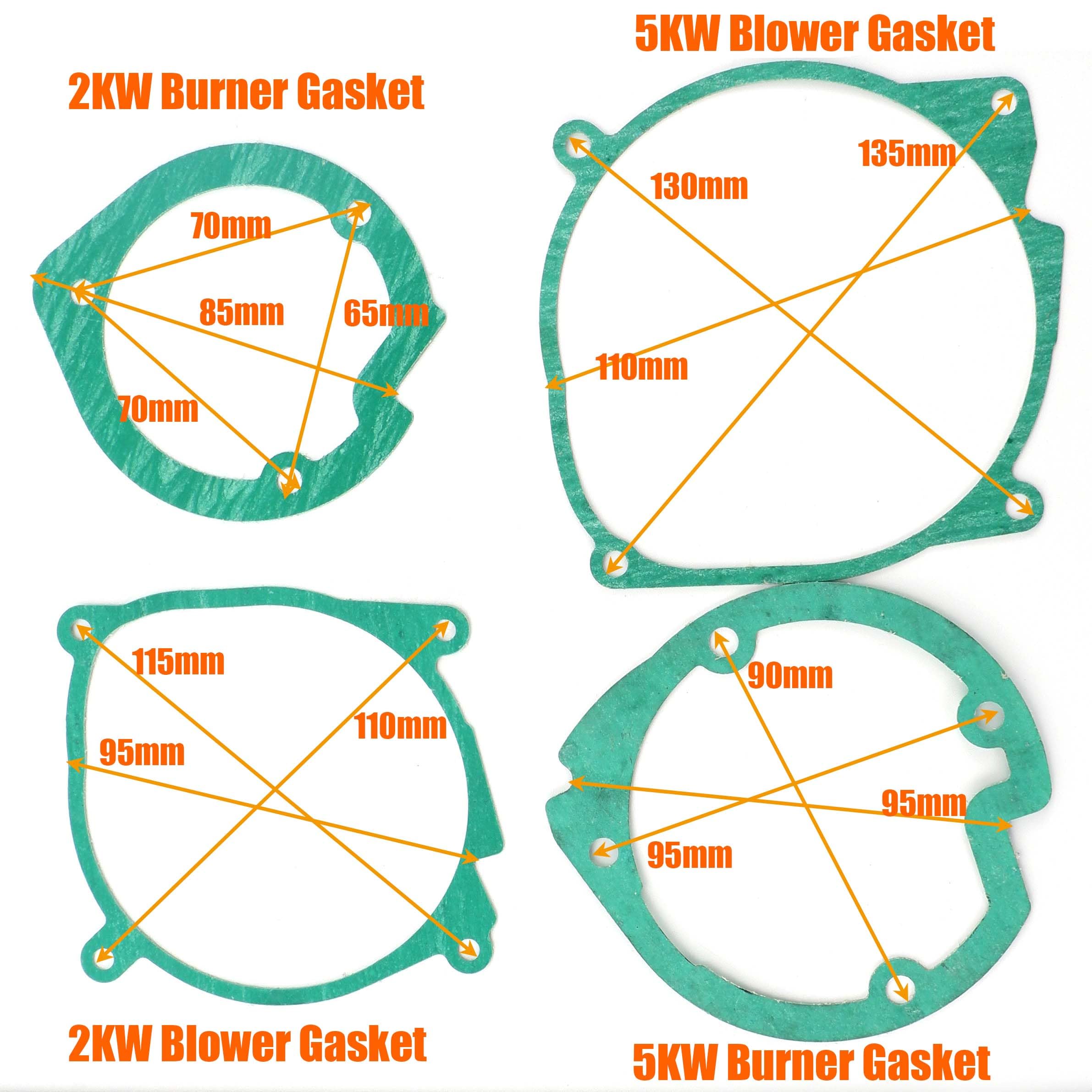 2 kW, 5 kW, dmuchawy i palnika, zestaw uszczelek do chińskiego ogrzewania Eberspacher, Airtronic, samochodów ciężarowych, 1 x 10 x 20 x 50 x (50 x 5 kW zestaw)