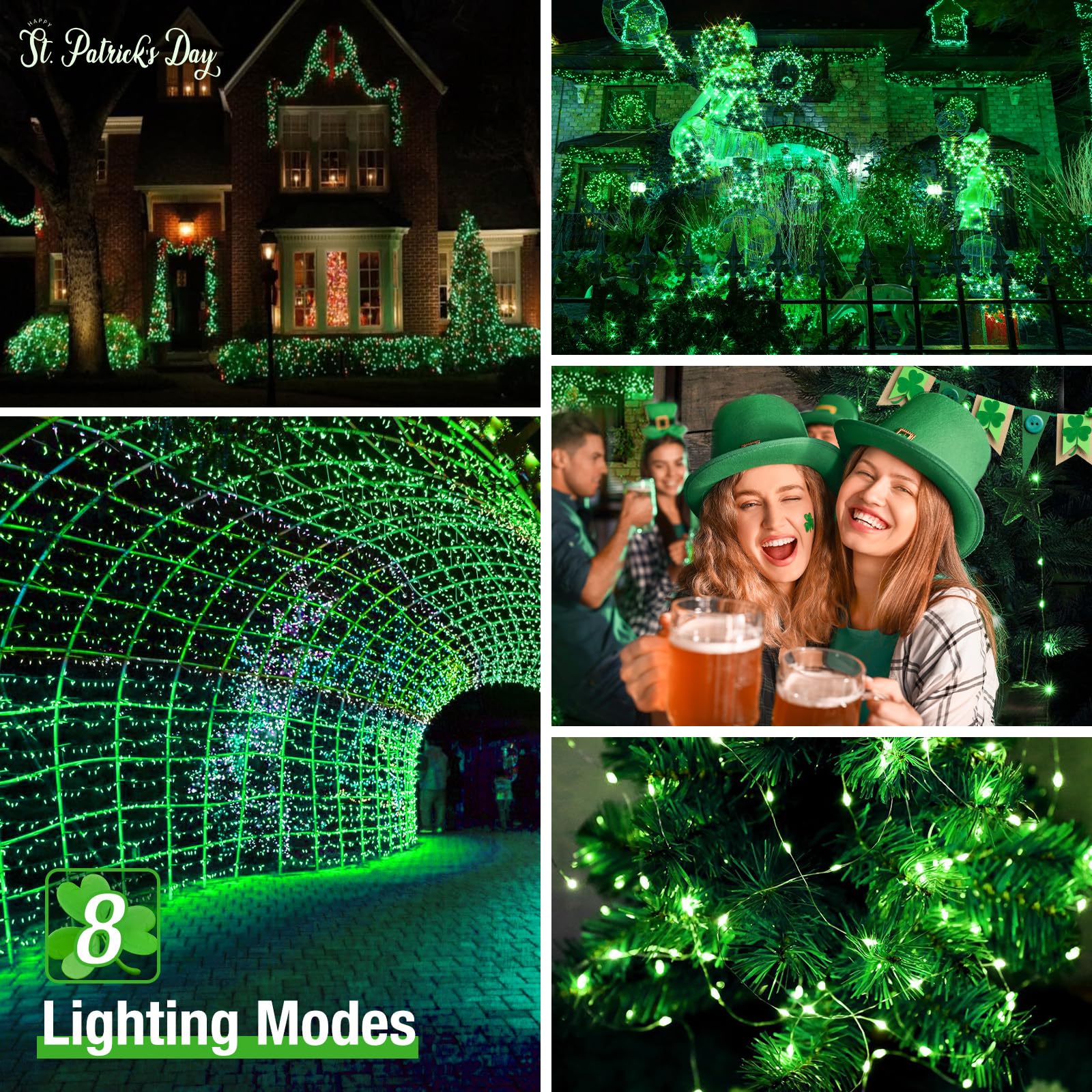 btfarm 2 Pack Solar String Lights Outdoor Garden Waterproof, Total 16M/53FT 160 LED Solar Powered Fairy Lights - Image 4