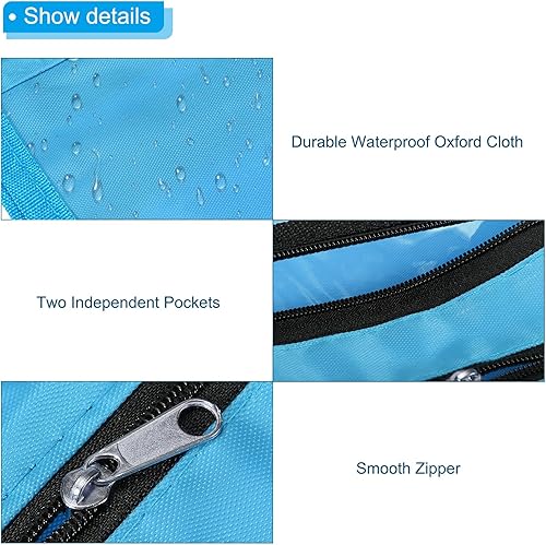 Miniatura 3 de PATIKIL Estuche expandible para lápices de 3 anillos, 1 paquete de tela Oxford de gran capacidad con cremallera, estuche para oficina y hogar, color