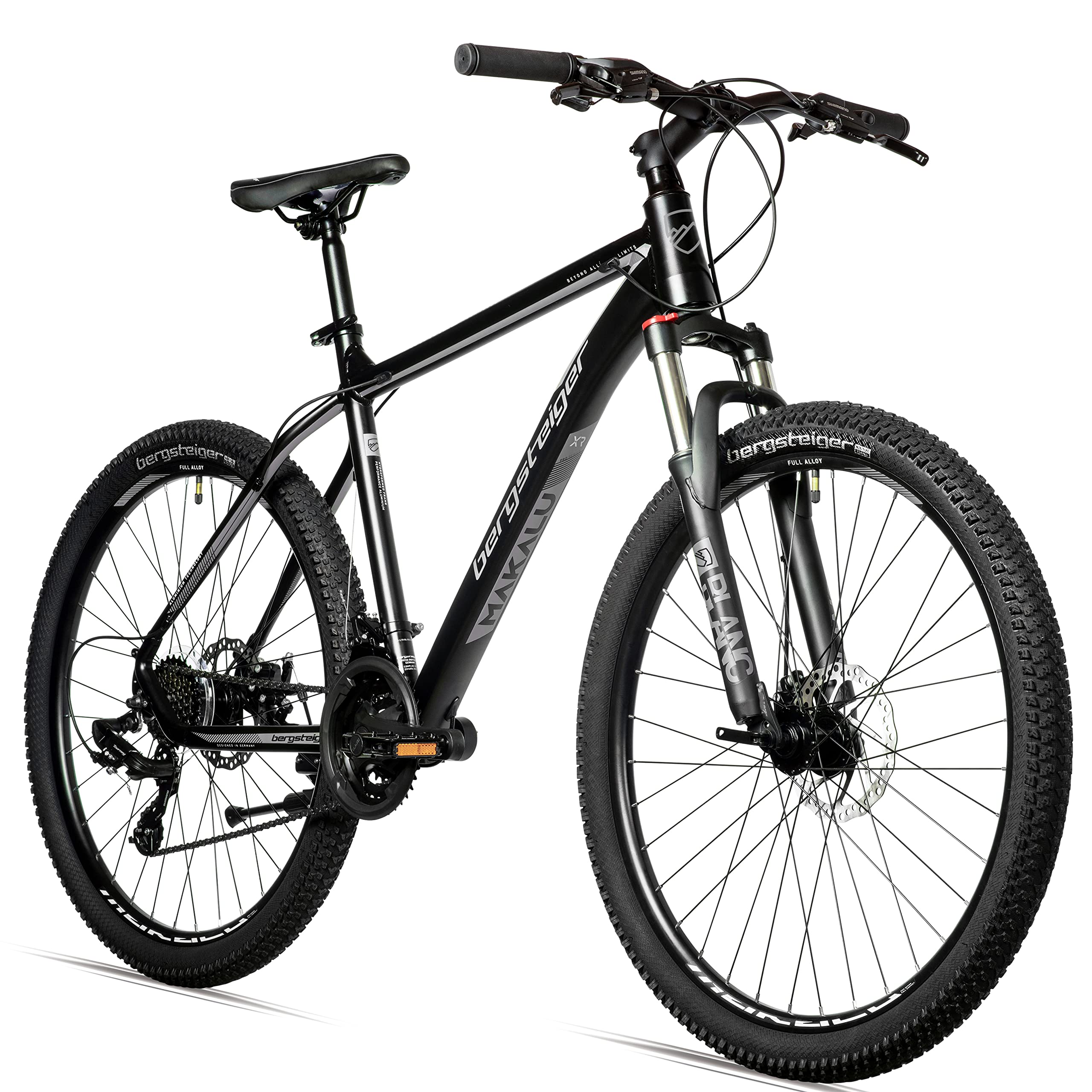 Bergsteiger Makalu 26/29 Zoll Mountainbike Hardtail aus leichtem Aluminium | Sicherer Fahrspass ab 150 cm Groesse mit 21 Gang-Schaltung, Scheibenbremsen und Zoom Federgabel. Zu 90% vormontiert.