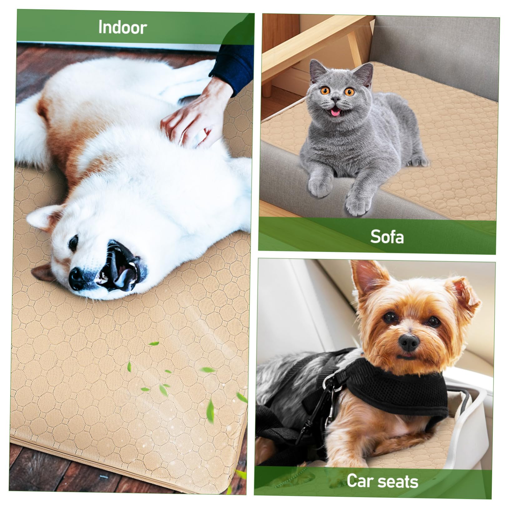 Toyvian 2piezas Almohadilla y Anti-orinar para Gatos de Material Absorbente para Entrenamiento de Baño Empapador Lavable para Perros Empapador para Camas de Mascotas Unidades