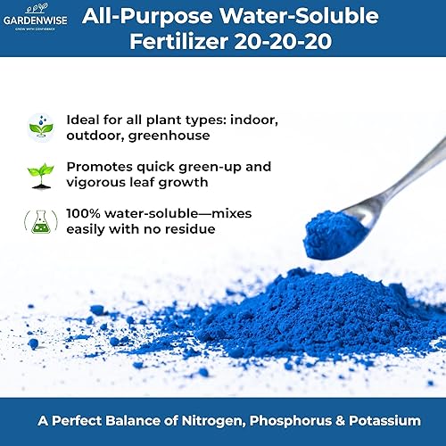 Miniatura 2 de 20-20-20 Fertilizante soluble en agua multiusos, alimentos vegetales, promueve el crecimiento de la biomasa y el color vibrante de las hojas,