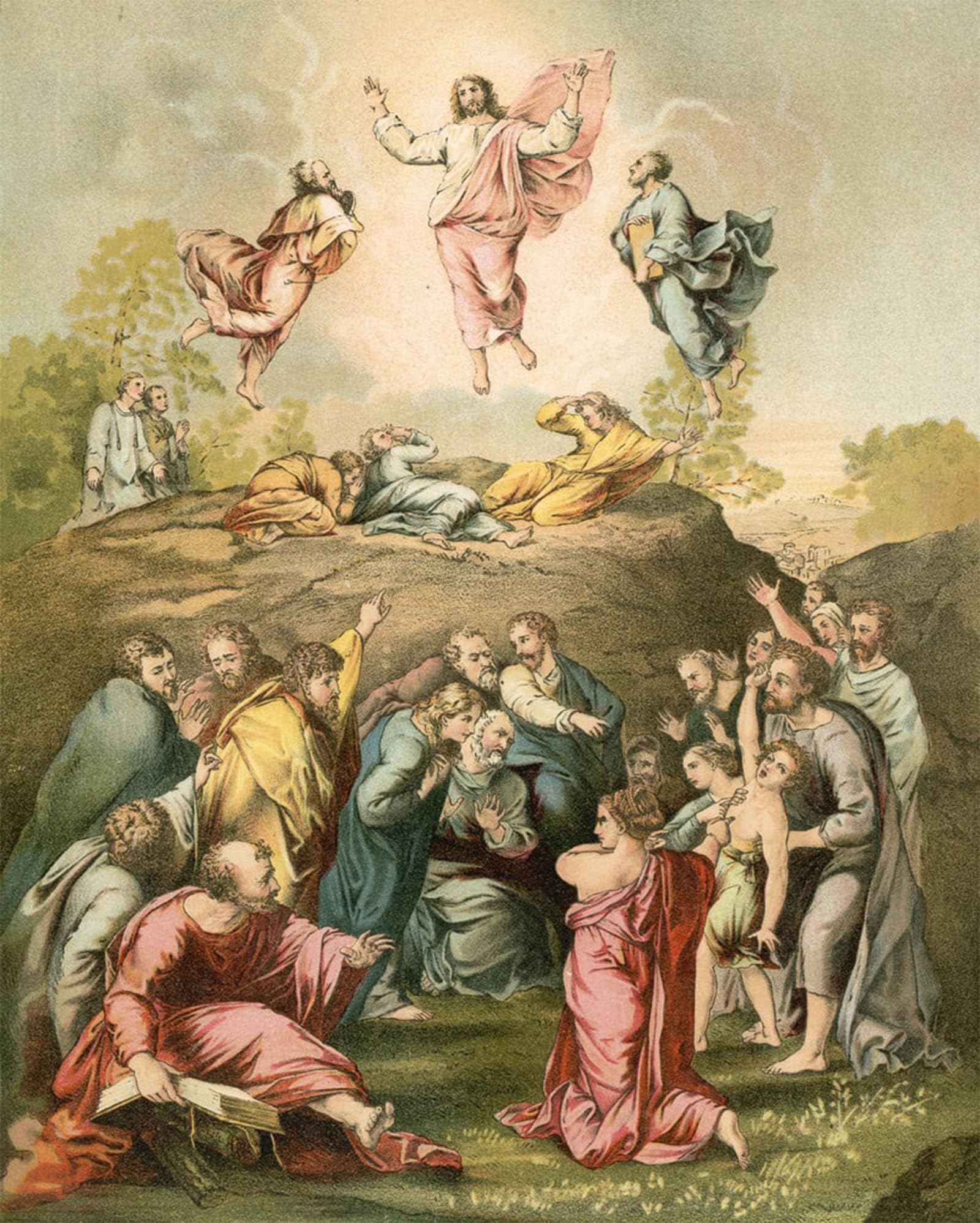 ARTXLXXBN Famous Prints Artwork Pictures Poster Painting Art the Transfiguration by Raffaello Sanzio Raphael Artwork Landscape Pictures for Home Decor 60x90cm