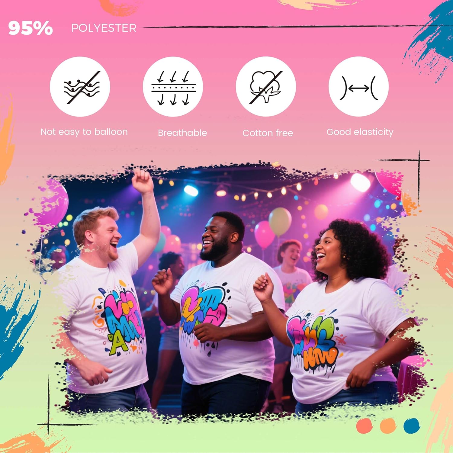 Joyclub 5 Pack Sublimation Blanks Bulk Wholesale White Polyester T Shirts for Heat Transfer Unisex Crew Neck Short Sleeve DIY - Image 3