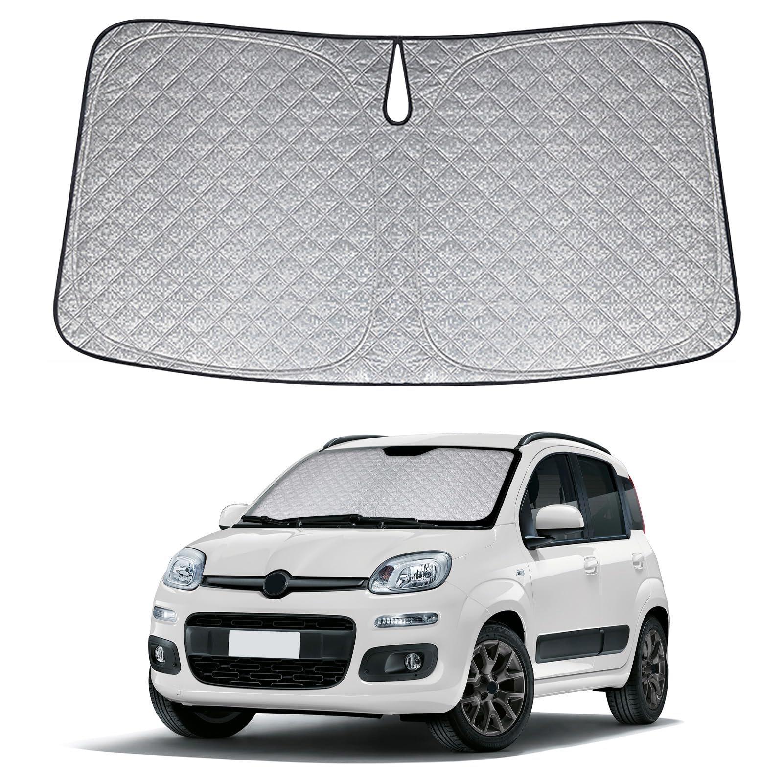 ZWPARTS Parasole per Parabrezza Sostituzione per Fiat Panda 2011-2024, Pieghevole, Blocco UV 99%