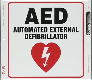 Zing Green Products 2637 Recycled Plastic "AED" Safety Corner Sign, 10" Length, 10" Width