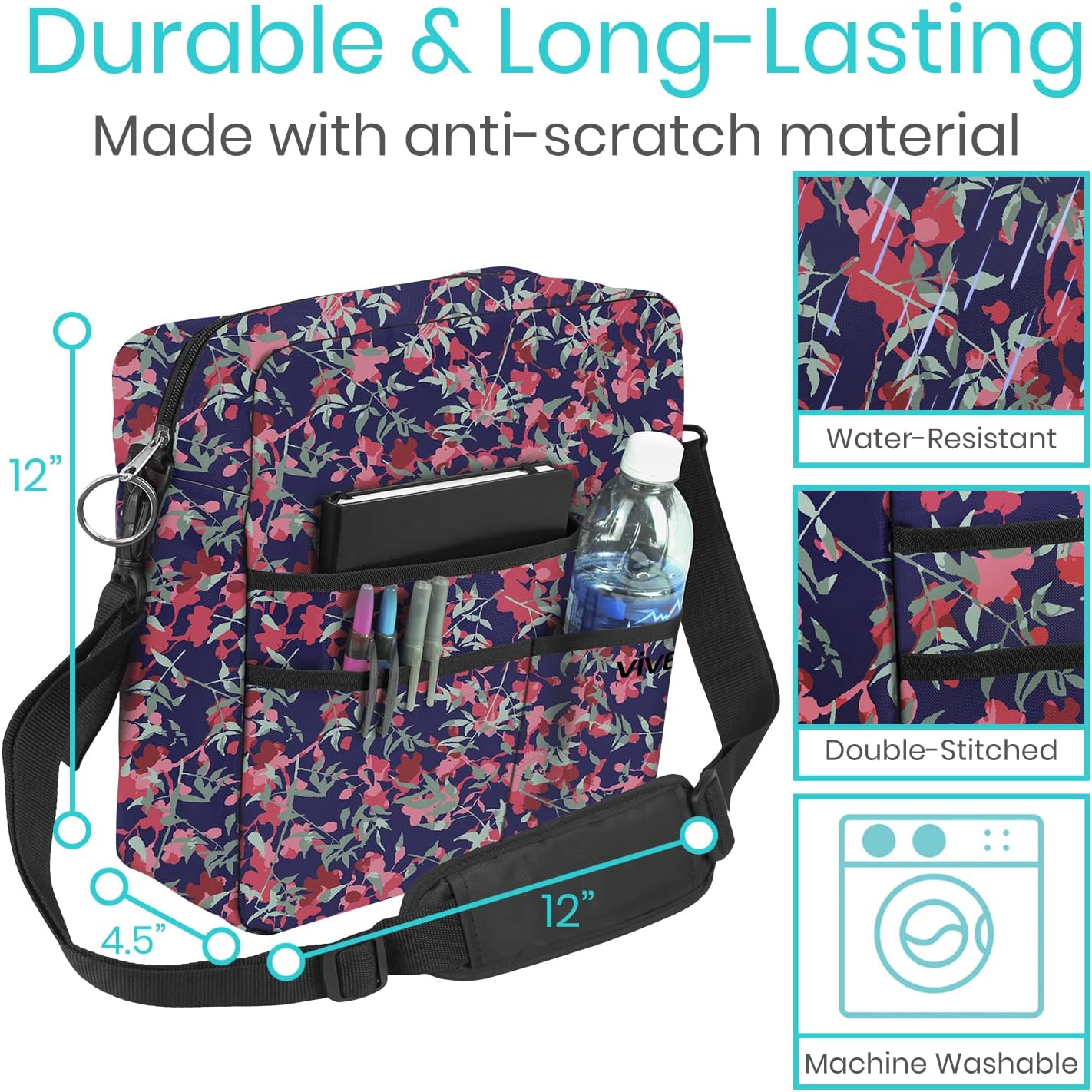 Vive Rollator Bag - Universal Travel Tote for Carrying Accessories on Wheelchair, Rolling Walkers, Transport Chairs, Mobility Scooters - Lightweight Handicap Medical Mobility Aid - for Women, Seniors : Health & Household