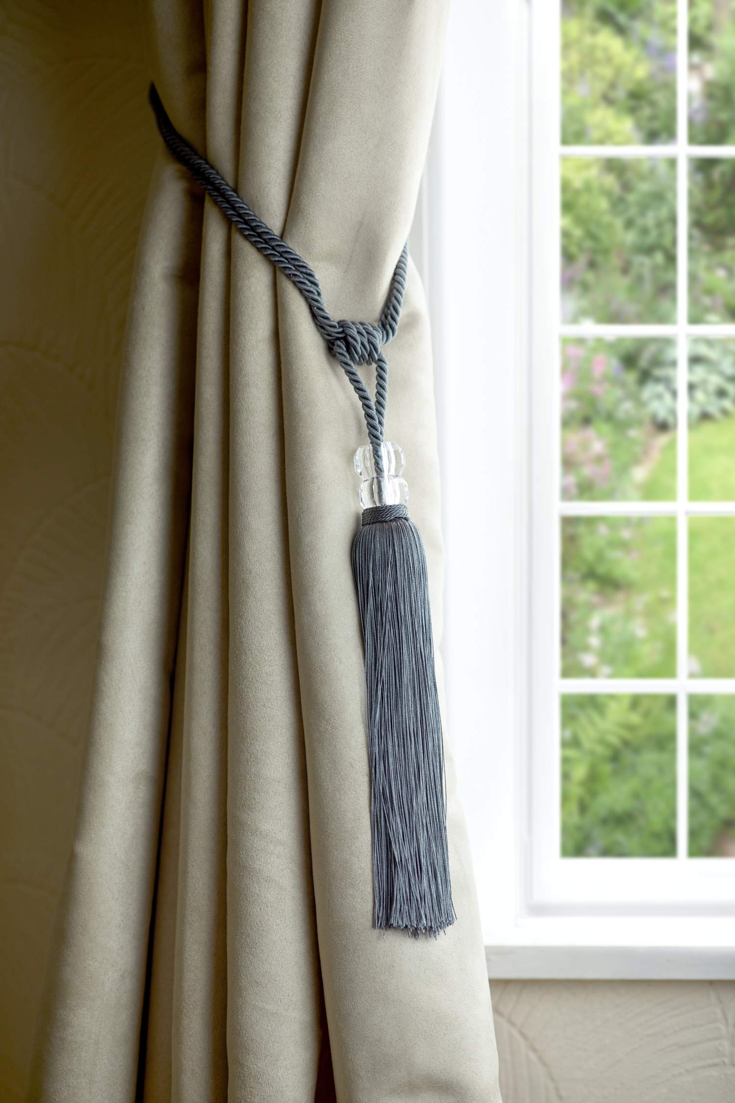 Julian Charles Grey Orla Charcoal Curtain Tieback Pair - One Size
