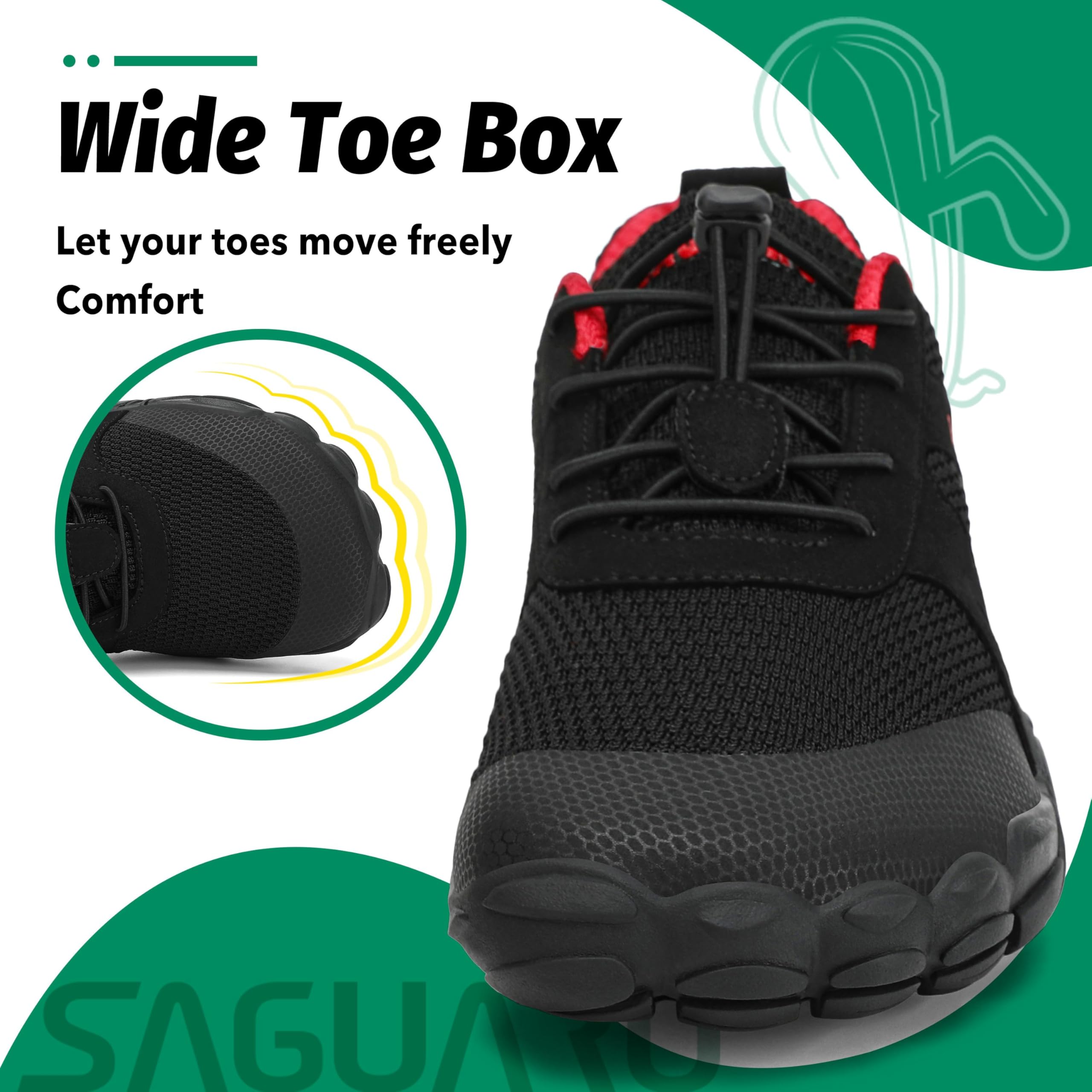 SAGUARO Scarpe Barefoot con Dita per Trekking Trail Running Ginnastica, 36-48