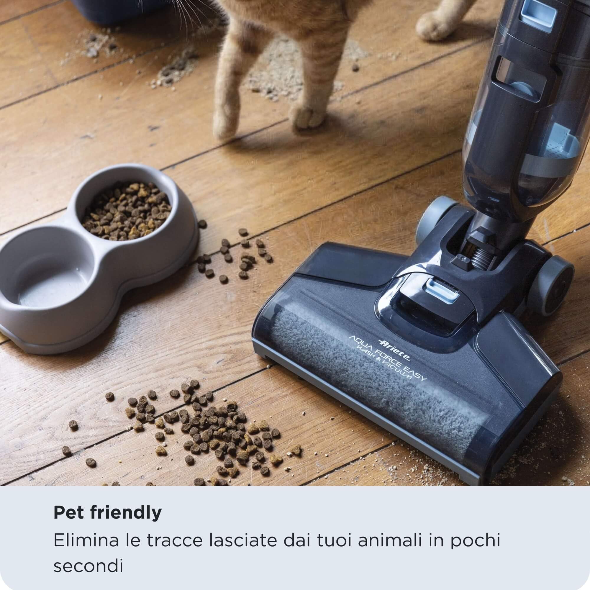 Ariete 2487 Aquaforce Easy Wash&Vacuum, Lavapavimenti con filo, 600W