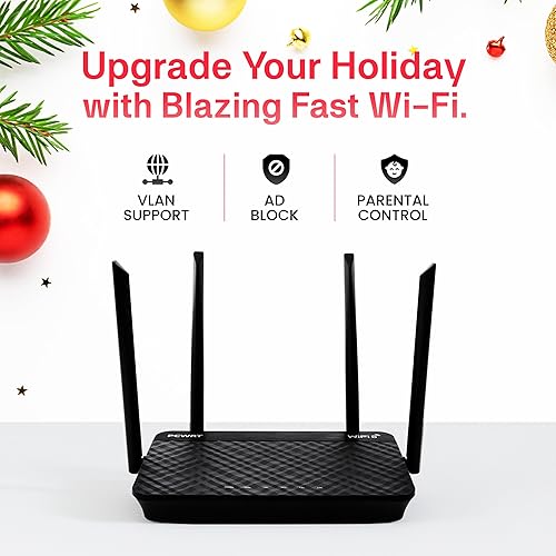 Miniatura 2 de Router WiFi 6 PW-AX1800 de largo alcance con soporte VLAN, compatible con OpenVPN para servicios como ExpressVPN, router de doble banda,