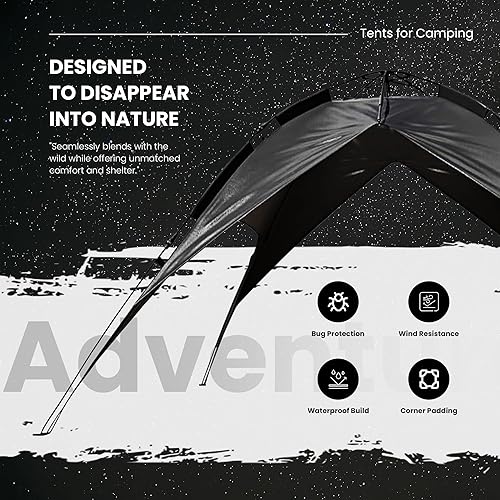 Miniatura 3 de Tienda de campaña para 3-4 personas  Tienda desplegable y tienda de campaña totalmente impermeable  Tienda de campaña para mochileros con pantalla